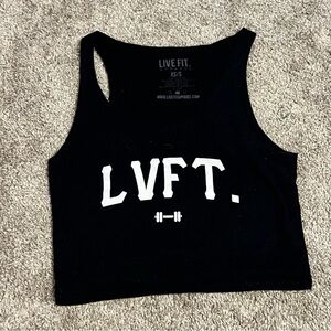 Black racerback LVFT workout gym crop top